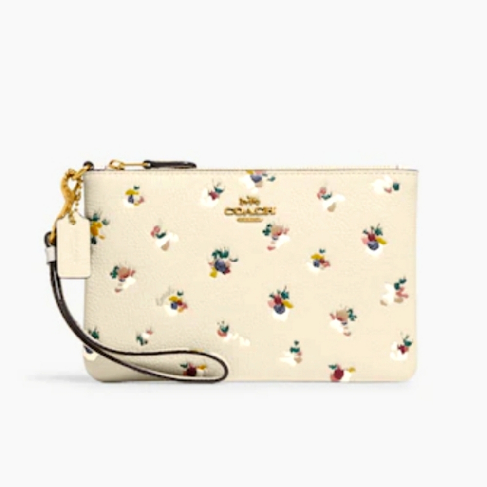 Coach Small Wristlet With Floral Print